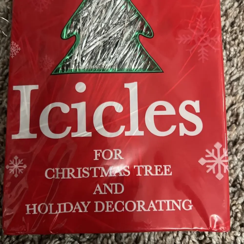 Lot Of 12 Vintage Bright Star Silver Icicles Tinsel 36,000 Strands NOS